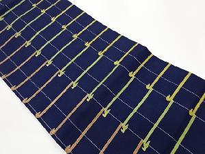 縞に幾何学模様名古屋帯